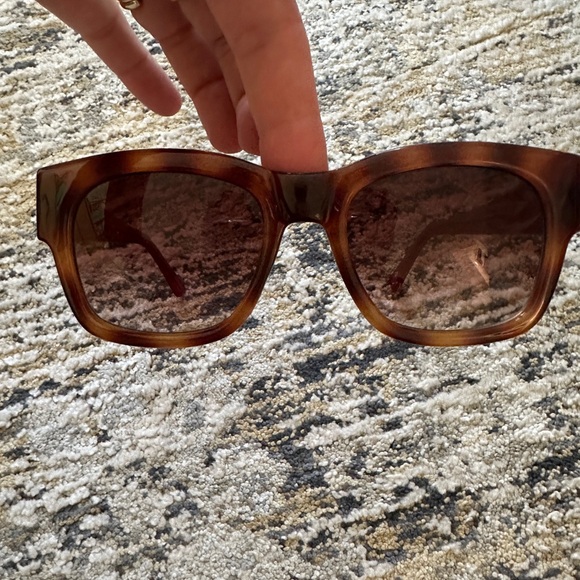 Cole Haan Sunglasses - Red Pebbled Marbled Brown Lens women’s - Picture 1 of 6